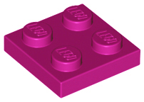 LEGO® los onderdeel Plaat Algemeen in kleur Magenta 3022