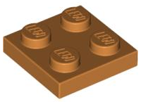 Plaatje in Gallery viewer laden, LEGO® los onderdeel Plaat Algemeen Aarde Oranje 3022