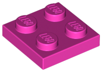 LEGO® los onderdeel Plaat Algemeen in kleur Donker Roze 3022