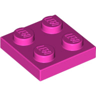 LEGO® los onderdeel Plaat Algemeen in kleur Donker Roze 3022