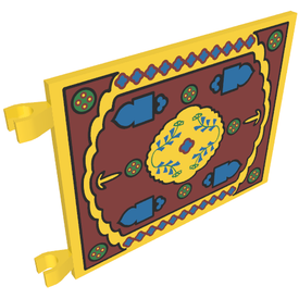 LEGO® los onderdeel Vlag met Motief in kleur Geel 2525px3