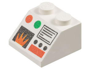 LEGO® los onderdeel Dakpan met Motief in kleur Wit 3039pb018