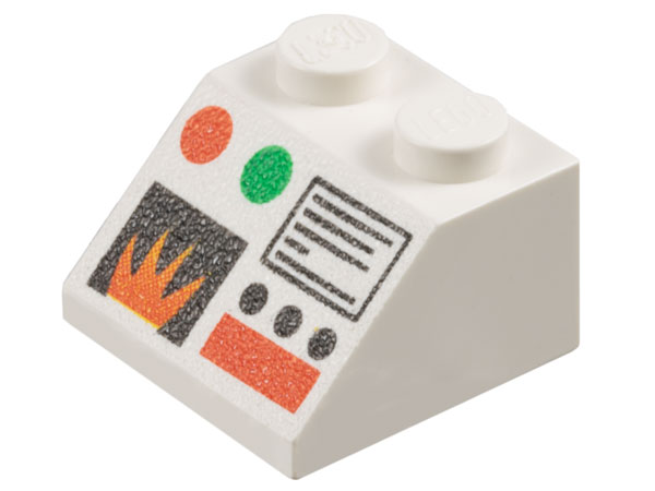 LEGO® los onderdeel Dakpan met Motief in kleur Wit 3039pb018