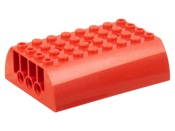 LEGO® los onderdeel Dakpan Gebogen in kleur Rood 45411