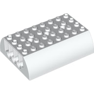 LEGO® los onderdeel Dakpan Gebogen in kleur Wit 45411