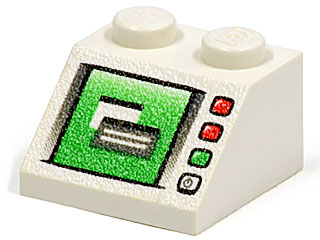 LEGO® los onderdeel Dakpan met Motief in kleur Wit 3039pb042