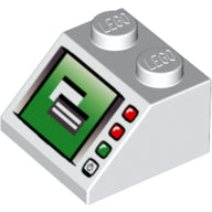Plaatje in Gallery viewer laden, LEGO® los onderdeel Dakpan met Motief in kleur Wit 3039pb042