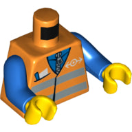 Plaatje in Gallery viewer laden, LEGO® los onderdeel Lijf met Motief Oranje 973pb0278c01