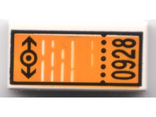 Plaatje in Gallery viewer laden, LEGO® los onderdeel Tegel met Motief in kleur Wit 3069pb0029