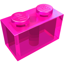 Plaatje in Gallery viewer laden, LEGO® los onderdeel Steen Doorzichtig Donkerroze 3004