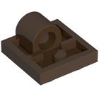 LEGO® los onderdeel Plaat Aangepast in kleur Bruin 2444