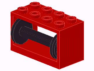 LEGO® los onderdeel Haspel & Lier in kleur Rood 4209c01