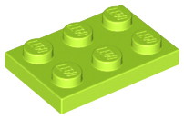 LEGO® los onderdeel Plaat Algemeen in kleur Limoen 3021