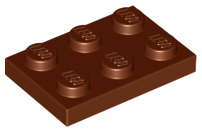 LEGO® los onderdeel Plaat Algemeen Roodachtig Bruin 3021