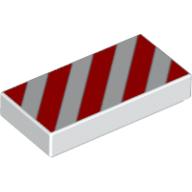 LEGO® los onderdeel Tegel met Motief in kleur Wit 3069pb0034