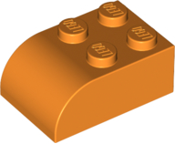 Plaatje in Gallery viewer laden, LEGO® los onderdeel Dakpan Gebogen in kleur Oranje 6215