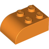 LEGO® los onderdeel Dakpan Gebogen in kleur Oranje 6215
