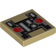 LEGO® los onderdeel Tegel met Motief Geelbruin 3068ps1
