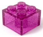 LEGO® onderdeel Steen Glitter Doorzichtig Donkerroze 3003