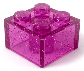 LEGO® onderdeel Steen Glitter Doorzichtig Donkerroze 3003
