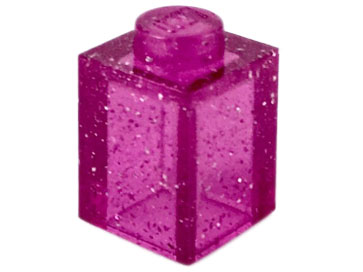 LEGO® onderdeel Steen Glitter Doorzichtig Donkerroze 3005