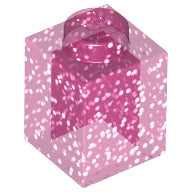LEGO® onderdeel Steen Glitter Doorzichtig Donkerroze 3005