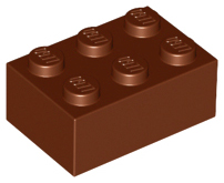 Plaatje in Gallery viewer laden, LEGO® los onderdeel Steen in kleur Roodachtig Bruin 3002