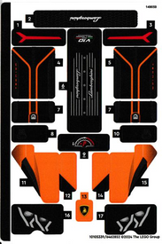 LEGO® stickervel set 42196-1 Lamborghini Huracán Tecnica Orange
