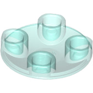 LEGO® los onderdeel Plaat Rond Doorzichtig Lichtblauw 2654