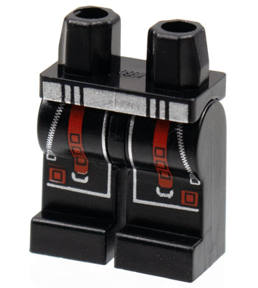 LEGO® los onderdeel Benen met Motief Zwart 970c00pb0037