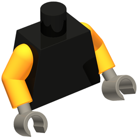 LEGO® los onderdeel Lijf in kleur Zwart 973c005