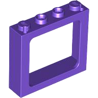Plaatje in Gallery viewer laden, LEGO® los onderdeel Raamkozijn in kleur Donkerpaars 6556