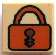 LEGO® los onderdeel Tegel met Motief Geelbruin 3070pb007
