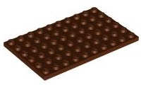 LEGO® los onderdeel Plaat Algemeen Roodachtig Bruin 3033