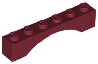 LEGO® los onderdeel Steen Boog in kleur Donkerrood 3455