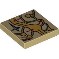 Plaatje in Gallery viewer laden, LEGO® los onderdeel Tegel met Motief Geelbruin 3068pb0059
