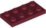 LEGO® los onderdeel Plaat Algemeen in kleur Donkerrood 3020