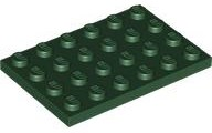LEGO® los onderdeel Plaat Algemeen in kleur Donkergroen 3032