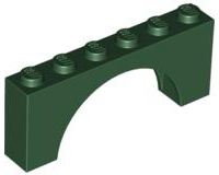 Plaatje in Gallery viewer laden, LEGO® los onderdeel Steen Boog in kleur Donkergroen 3307