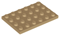 LEGO® los onderdeel Plaat Algemeen Donker Geelbruin 3032
