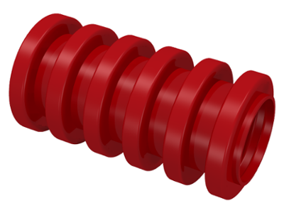 LEGO® los onderdeel Slang Geribbeld in kleur Rood 78c02