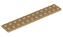 LEGO® los onderdeel Plaat Algemeen Donker Geelbruin 2445