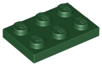 LEGO® los onderdeel Plaat Algemeen in kleur Donkergroen 3021