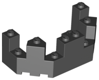 LEGO® los onderdeel Dak in kleur Zwart 6066