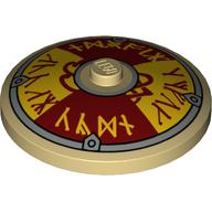 Plaatje in Gallery viewer laden, LEGO® los onderdeel Schaal met Motief Geelbruin 3960pb015
