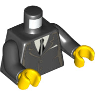 Plaatje in Gallery viewer laden, LEGO® los onderdeel Lijf met Motief Zwart 973pb0322c01