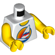 Plaatje in Gallery viewer laden, LEGO® los onderdeel Lijf met Motief in kleur Wit 973px126c01