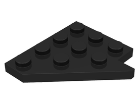 LEGO® los onderdeel Wig Plaat in kleur Zwart 3936