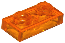 Plaatje in Gallery viewer laden, LEGO® los onderdeel Plaat Algemeen Doorzichtig Oranje 3023