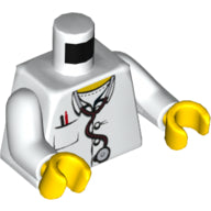 Plaatje in Gallery viewer laden, LEGO® los onderdeel Lijf met Motief Wit 973pb0408c01